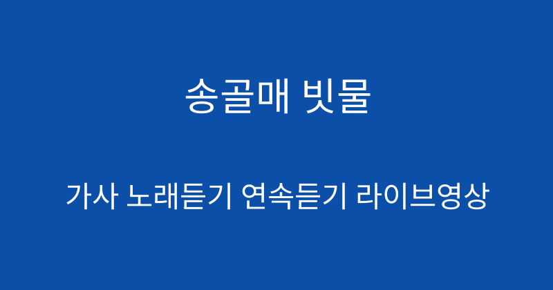 송골매 빗물
